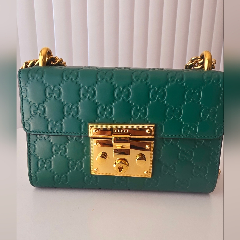 Gucci Green Leather Shoulder Bag